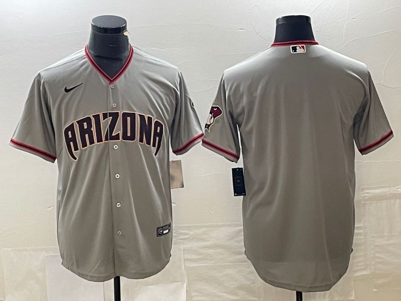 Men Arizona Diamondback Blank Grey Game Nike 2023 MLB Jersey style 1